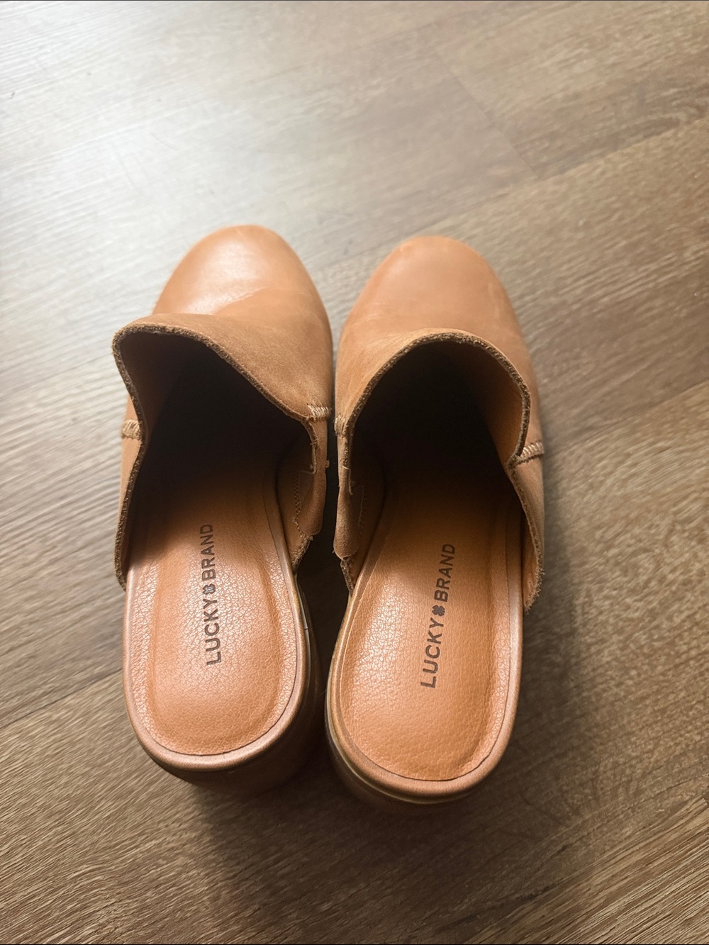 Lucky Brand Cognac Leather Mule Clogs 8.5 - Picture 5 of 7